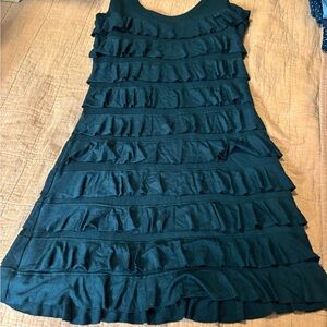 Express Black Tiered Ruffle Mini Dress